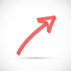 Red Upward Arrow Symbolizing Growth and Progress.