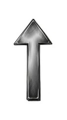 Shiny Upward Arrow Icon on White Background.