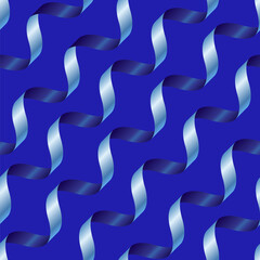 Seamless pattern with a Christmas Blue Streamers.
Christmas pattern with holiday decorations  for fabrics, textiles, packaging, and wallpaper. Vector illustration.