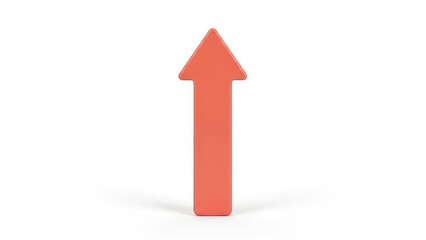 Upward Red Arrow Icon Signaling Growth and Progress.