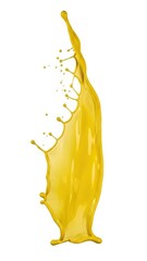 Vertical Yellow Liquid Splash Abstract Studio Artwork.
