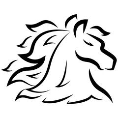 Powerful horse rearing up proudly.