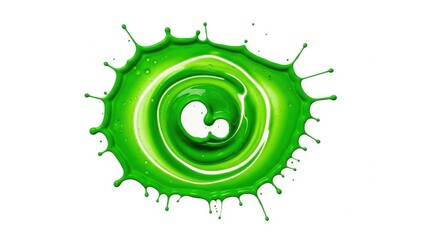 Vibrant Green Splash Abstract Circular Logo.