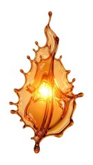 Vibrant Orange Beverage Splash with Glowing Light.