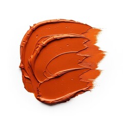 Vibrant Orange Lipstick Swatch on White Background.