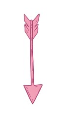 Vibrant pink downward arrow illustration with arrowhead.