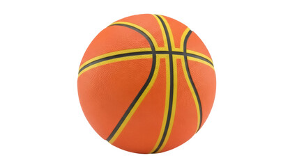 Isolated Textured Basketball Ball, Orange Sphere with Black Stripes, Studio Shot, No People