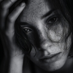 Fototapeta premium Depressed Teenage Girl Facing School Pressure and Fear of Failure