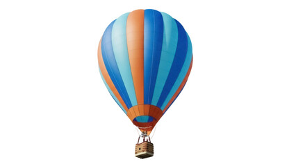 Obraz premium Isolated hot air balloon against clear sky. Colorful balloon for travel and adventure
