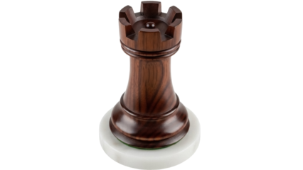 Isolated Wooden Rook Chess Piece for Strategy Games, Strategic Thinking, and Tournaments