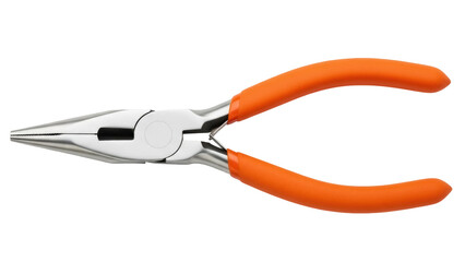 Isolated pliers tool with orange handles used for cutting, gripping, and bending wire or cable