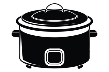 rice cooker silhouette line art vector illustration