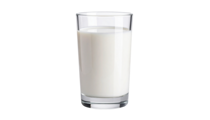 Fresh glass of cold milk isolated on transparent background provides a healthy dairy beverage full of calcium and protein for a nutritious breakfast drink