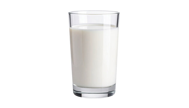 Fresh glass of cold milk isolated on transparent background provides a healthy dairy beverage full of calcium and protein for a nutritious breakfast drink