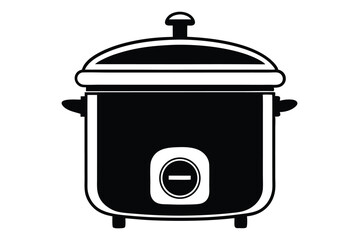 rice cooker silhouette line art vector illustration