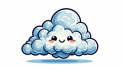 Cute Cartoon Cloud Character Illustration.