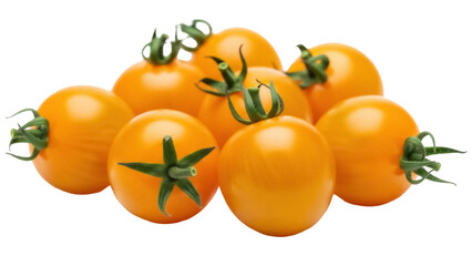 Isolated yellow tomatoes still life food photography, fresh and juicy, healthy food, studio shot
