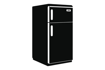 refrigerator silhouette line art vector illustration