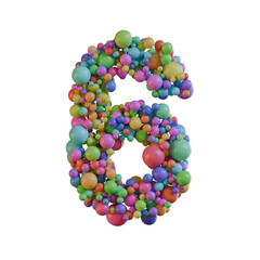Colorful Balls 3D Alphabet or PNG Letters