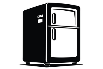 refrigerator silhouette line art vector illustration
