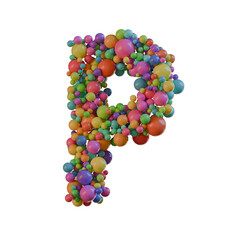 Colorful Balls 3D Alphabet or PNG Letters