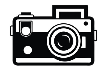 pinhole camera silhouette line art vector illustration