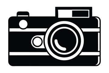 pinhole camera silhouette line art vector illustration