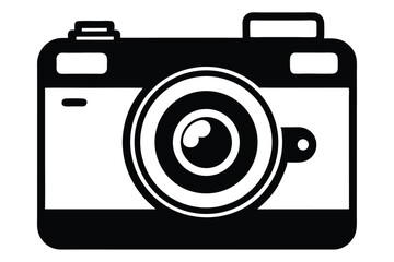 pinhole camera silhouette line art vector illustration