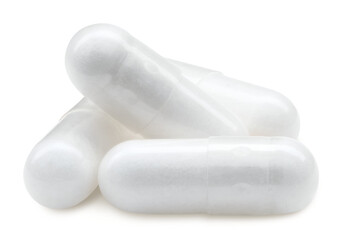 White tablets isolated on white background