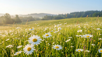 Marguerites on Meadow