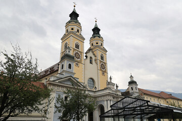Twin towers of the cathedral in Brixen, South Tyrol, Italy