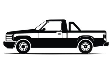 Fototapeta premium pickup truck silhouette line art vector illustration