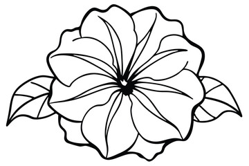 Fototapeta premium petunia silhouette line art vector illustration