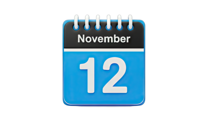 Calendar Showing November 12th on White Background