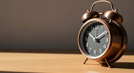 Vintage alarm clock bathed in warm sunlight, representing the lost hour and annual time change for Daylight Saving concept