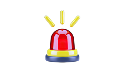 Emergency Siren Blinking on White Background