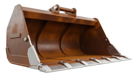 Isolated metal excavator bucket with handle ready for construction and industrial work load © Johanna