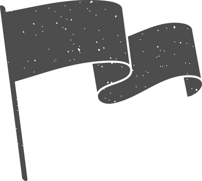 Distressed blank flag waving graphic icon concept