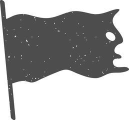 Grungy waving flag forming profile of a face
