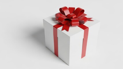 Obraz premium 3D Blank white rectangle gift box