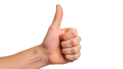 Isolated hand gesture giving a thumbs-up to approve, agree, success, ok, accept, or good