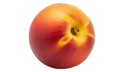 Fototapeta premium Isolated ripe nectarine, showing smooth reddish-yellow skin and firm, juicy flesh, studio shot