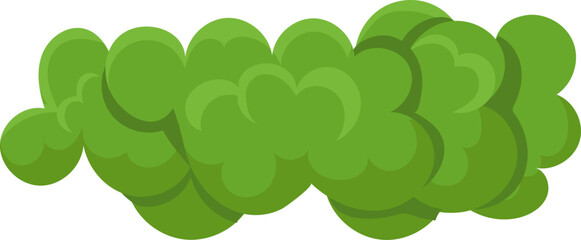 Green cartoon explosion cloud isolated on white © Tartila