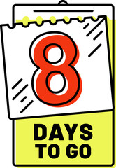 Calendar icon displaying eight days to go countdown