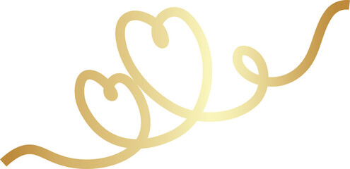Obraz premium Continuous line gold drawing heart sign, love, romantic