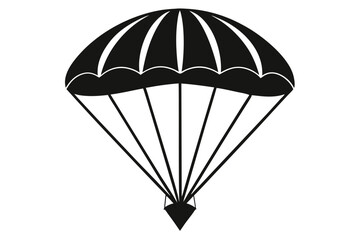 parachute silhouette line art vector illustration