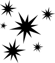 Fototapeta premium Black starburst shapes bursting on white background