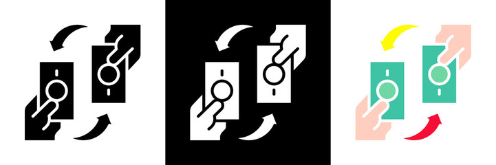 Transaction Icon Set Glyph vector Illustration 