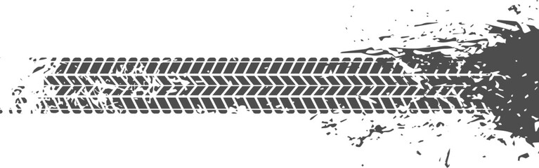 Tire track leaving dirty grunge mud splat