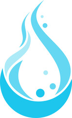 Water drop and wave abstract logo concept